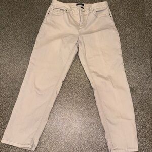 Chico’s So Slimming So Lifting Cropped Pants Size 1 Beige Rhinestone